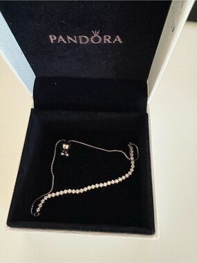Pandora Silver Sparkling Tennis Bracelet - Silver